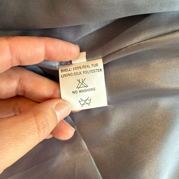 Real Feather Hooded Vest Grey Blush Ombré Statement Piece - Picture 6 of 6